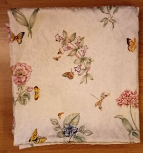 LENOX Butterfly Meadow Shower Curtain Fabric Flowers Dragonflies Bees Jacquard