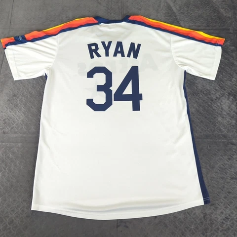 Nolan Ryan Houston Astros Jersey Retro SGA White Short Sleeve Adult XL Men Cover