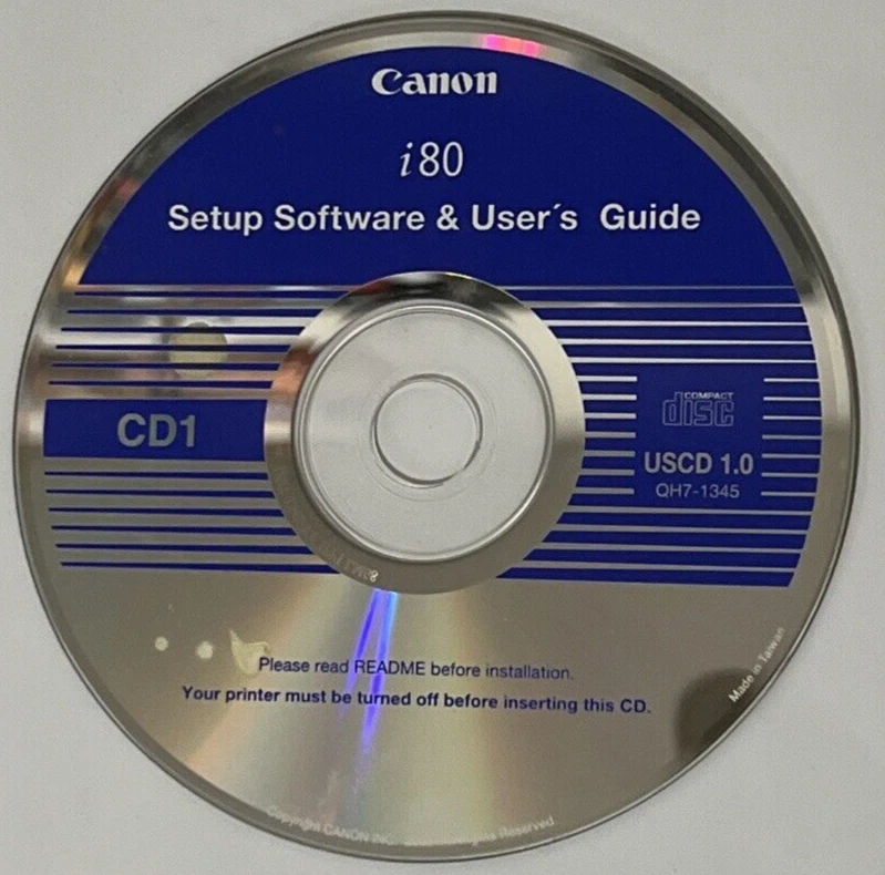 Canon i80 SETUP Software & USER'S GUIDE VERSION 4.22H - Image 1 of 1