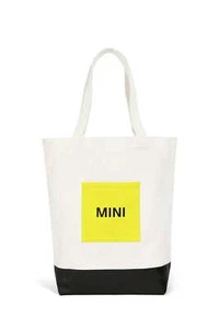 New Genuine MINI Shopper Shopping Bag Tricolor White Yellow Black 80225A0A653 - Picture 1 of 4