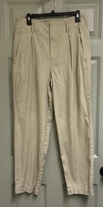 RAG & BONE Linen Blend Pants Women Size 8 Khaki Pleated Straight Classic Trouser - Bild 1 von 15