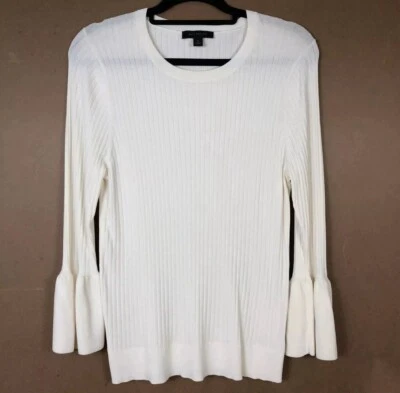 Suéter Ann Taylor Off White Acanalado Manga Campana Talla M Foto 1 de 4