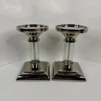 Par de candelabros de pilar pequeños de 7,5" Pottery Barn Amelia Foto 1 de 4