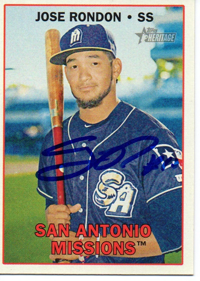 Jose Rondon San Antonio Missions 2016 Topps Heritage Minors Signed Card - Image 1 of 1