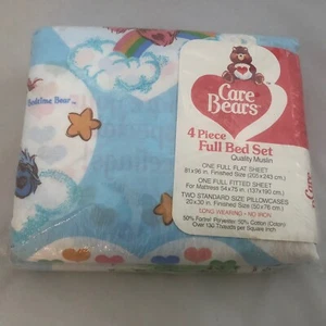 Vintage Care Bears Full Size Sheet Set Tenderheart Bear 1983 American Greeting - Picture 1 of 6