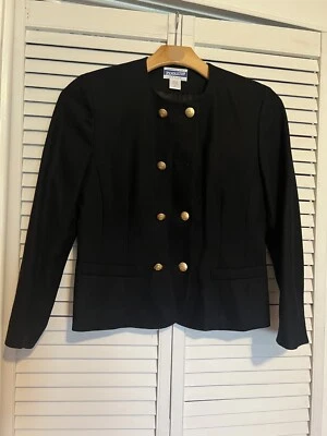 PENDLETON Women’s Size 8 Petite 8P Blazer Vintage Virgin Wool Jacket Black - Image 1 of 4