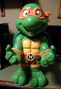 TMNT SELTEN Michelangelo Halloween Süßigkeiten Schüssel Halter 21 Zoll groß ohne Schale - Bild 1 von 6
