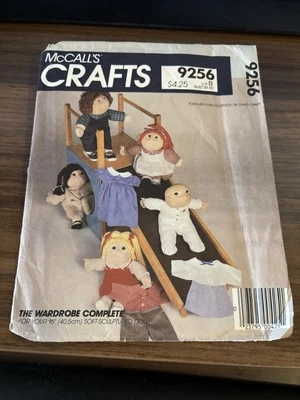 1984 McCall's Crafts pattern 9256 Complete Wardrobe for 16" & 18" UNCUT - Image 1 of 3