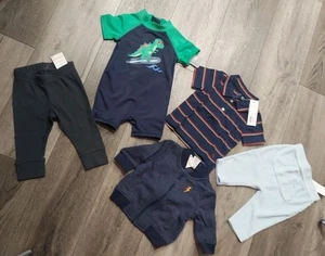 NWT Gymboree Janie & Jack Lot of 5 Shirt Pants Swim Jacket Size 3-6 Months - Picture 1 of 8