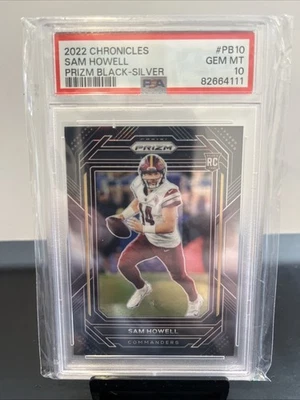 2022 Panini Chronicles - Prizm Black Sam Howell #PB-10 Silver (RC) PSA 10 - Image 1 of 2