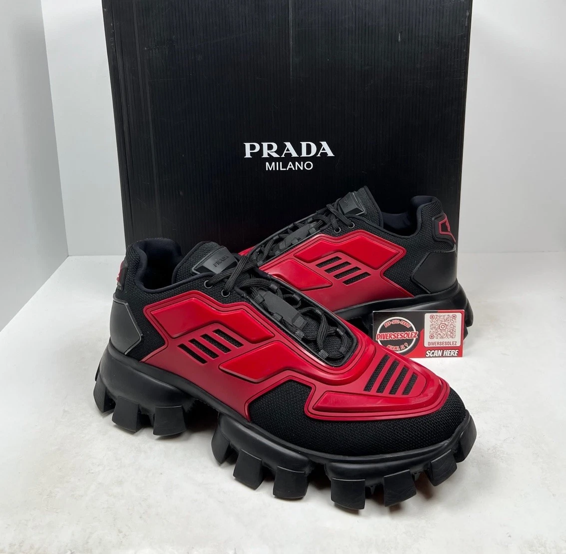 PRADA 12aw rubber sole shoes red× black PRADA 12aw rubber sole