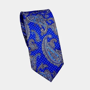 Robert Talbott Best Of Class Made In Italy Recent Blue Gray Gold Tie Mint Cond. - Picture 1 of 3
