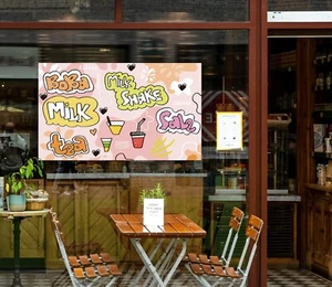 3D Bubble Tea H546 Perlentee Milchtee Laden Fensteraufkleber Tapeten Wandbild Ho - Picture 1 of 10