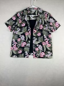 CAMICIA BRIGGS DONNA BELLISSIMA FINTA 2 PEZZI NERA TOP/FLOREALE TAGLIA MEDIA - Foto 1 di 9