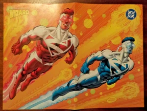 Zauberer Kalender Februar 1998 2-seitiges Poster 13"x10" Superman rot blau DC Marvel - Bild 1 von 2