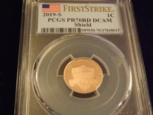 2019-S   Penny   First Strike         PCGS PR 70 DCAM - Picture 1 of 2