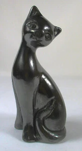 Estatuilla de gato de arcilla negra de 6 pulgadas de alto - Imagen 1 de 14