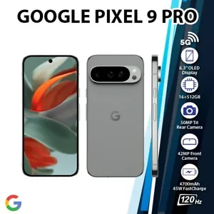 Google Pixel 9 Pro 5G Android Mobile Phone (Hazel/16GB+512GB/eSIM/Unlocked) - Afbeelding 1 van 7