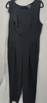 Mono negro Jessica Howard con volantes en el pecho para mujer talla 14 100 % poliéster Foto 1 de 3