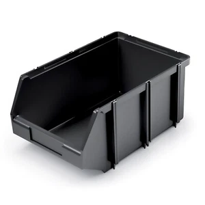 Set di 6 Contenitori a Bocca di Lupo Box 22,5x14x9,5 cm per Magazzino nero - Imagen 1 de 6