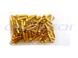 MTB Road BMX Bike 7075 Alloy Spoke Nipples 2.0mm 14G 5/8" 100 Pcs Gold - Picture 1 of 1