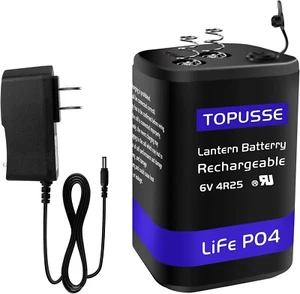 Rechargeable 6 Volt 4.5AH Lifepo4 Lantern Battery with Charger 1500+ Cycles, 6V - Picture 1 of 6