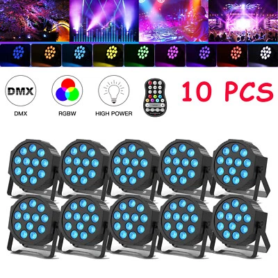 UKING RGBW 12 LED Stage PAR Light Battery Rechargeable DMX Beam Party DJ Disco - Image 1 of 4