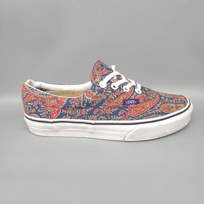 Vans Shoes Womens 6.5 Paisley Blue Red Off The Wall Classic Canvas Low - Image 1 of 4
