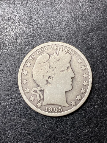 1905 O Barber Silver Half Dollar VG 50c US Type Coin Silver Very Good Circulated Cover