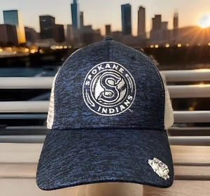 Spokane Indians X Gonzaga Bulldogs Blue Trucker SnapBack Hat Cap - Picture 1 of 9