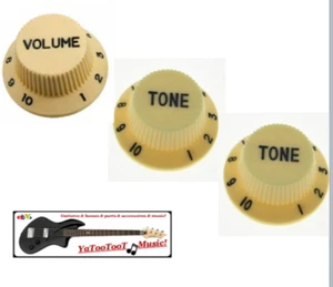 NEW 3 Boutons cream - STRATOCASTER hat volume + 2 tons - guitare strat - Imagen 1 de 2