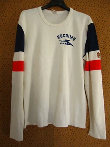 Sweat Escrime FFE Equipe de France Tilt blanc 80'S Vintage jersey - M - Picture 1 of 10