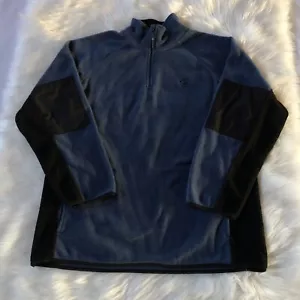 Beverly Hills Polo Club Sweater Jacket 1/4 Zip Fleece Blue Black Large Mens - Picture 1 of 10