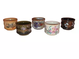 Stackable Sakazuki Japanese Sake or Tea Cup Set - Painted/Glazed/Fired Stoneware - Picture 1 of 8