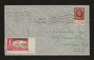 1934 Gran Bretaña Cubierta de correo de cohete Isla de Wight - EZ 5C1a - Imagen 1 de 2