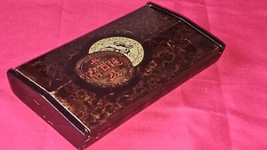 Oriental Black Laquered Jewellery /cigererete Box - Wood Japanese Chinese - Picture 1 of 22