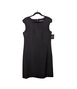 NWT Ellen Tracy round neck black sheath fitted dress Size W 12 - Picture 1 of 8