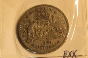 AUSTRALIA 1951 M FLORIN / 2 SHILLINGS SILVER #2 - Picture 1 of 2