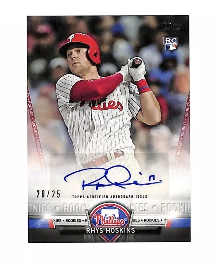 2018 Topps Rhys Hoskins Rookies 20/25 auto autograph card Phillies - Image 1 of 1