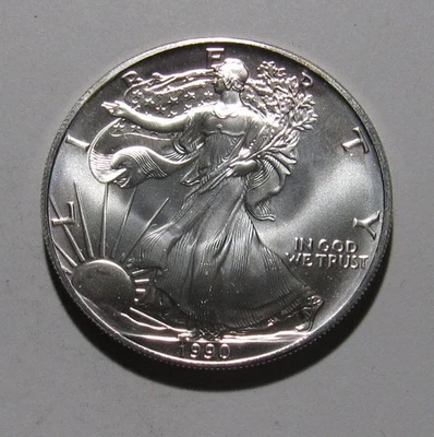 1990 American Silver Eagle Dollar - NICE BU Condition - 5SA-2 - Image 1 of 2