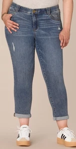 Democracy Damen Plus "Ab" Solution mittelhoher Bund Distressed Detail Knöchelabschäumer 24W - Bild 1 von 13