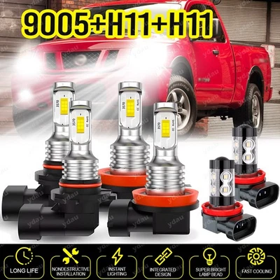 For Nissan Titan Cab Pickup 2017-2021 LED Headlight High-Low Fog Light Bulbs Kit - Image 1 of 4