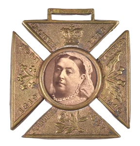 Antique Queen Victoria 1837 1887 Golden Jubilee Photograph Souvenir Medal - Picture 1 of 2