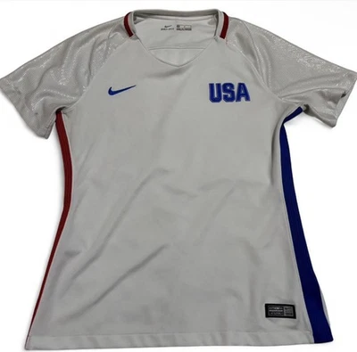 Camiseta deportiva para mujer Nike Dri-Fit equipo EE. UU. blanca 2016 fútbol olímpico talla mediana Foto 1 de 4