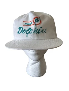 Vintage 80s Miami Dolphins Mesh Snapback Hat Annco RARE White NFL Marino - Picture 1 of 8