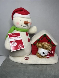 Hallmark Jingle Pals Deck the Halls Dúo Peluche Canto Musical Muñeco de Nieve Perro - LEER - Imagen 1 de 12
