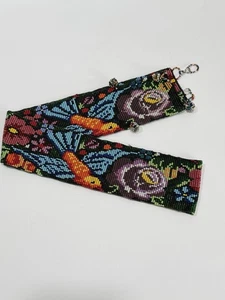 Mexican Hand Beaded Peyote Stitch Artisan Belt Floral Bird Glass Beads Folk Art - Picture 1 of 11