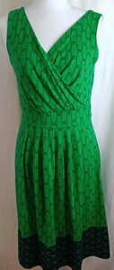 Lands' End grünes ärmelloses maritimes Seil Strickkleid blauer Rand Gr. S - Bild 1 von 6