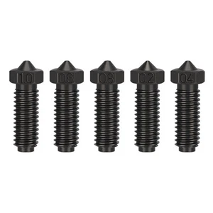 5pcs 3D Printer Hard Steel High-Speed Nozzle 0.2/0.4/0.6/0.8/1.0MM Hardened1339 - Afbeelding 1 van 6