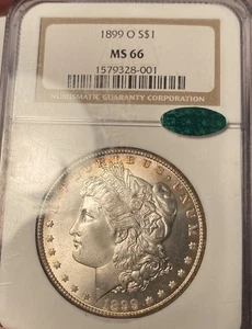 Dólar de plata Morgan 1899-O NGC MS66 CAC - Imagen 1 de 4